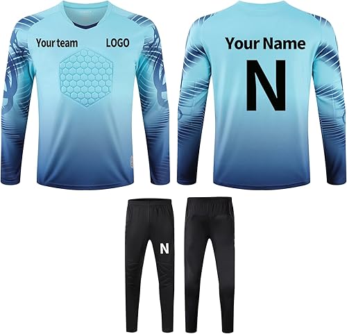 Miniatura 4 de TOMIYO Custom Goalie Jersey Soccer for Adult Kids Goalkeeper Jersey Personalized Long Sleeve Shirt Uniform with Name Team