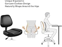 Vista 3 de Silla elevadora, taburete ajustable con respaldo y reposapiés, asiento giratorio, ruedas giratorias para estudio, oficina, salón, mostrador, sillas