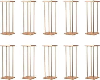 10 Pcs Wedding Flower Stand Metal Vase Stand with Plates Gold Floor Metal Column Gold Rectangular 7.87" x 7.8 7"x 23.6" Flower Display Stands Table Flower Stands for Wedding Party Events Table Decor (23.6 inch Tall)