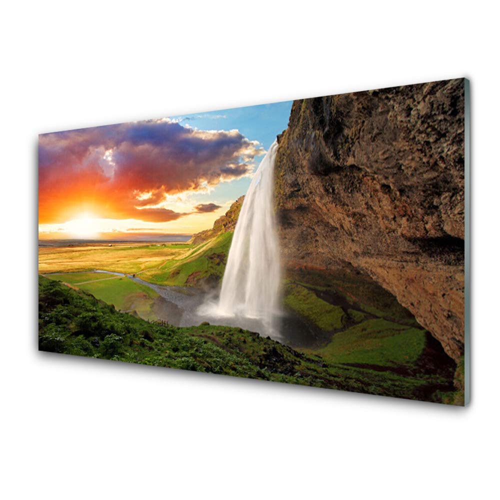 Tableau en verre acrylique pour grand mur vide deco design cascade nature