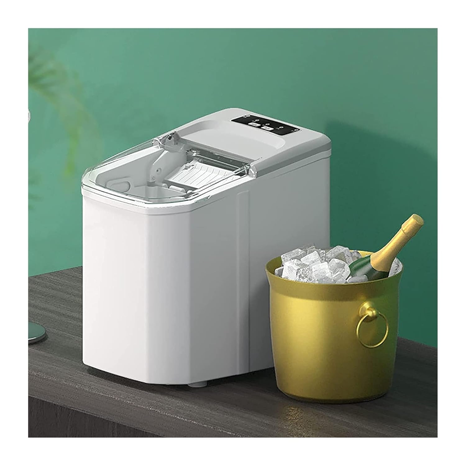 Counter top Ice Maker Machine,Compact Automatic Ice Maker,9 Cubes Ready in 6-8 Minutes,Portable Ice Cube Maker,Perfect for Home/Kitchen/Office/Bar