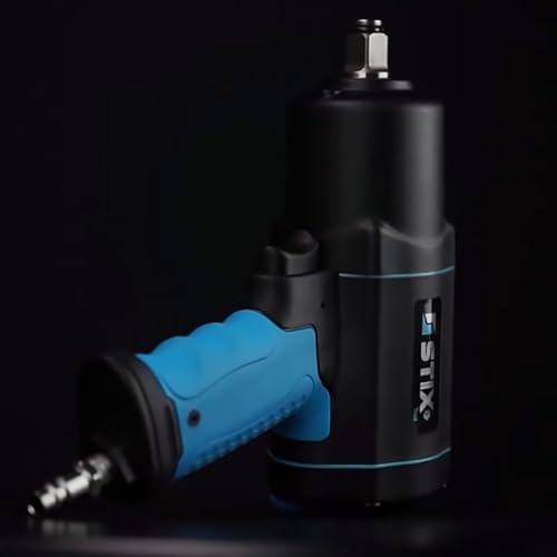 Bild 6 - Stix Druckluft-Schlagschrauber - max. Lösemoment 1700 Nm - Druckluftschrauber zum Anziehen und Lösen von Schrauben - mit Steckschlüsselsatz 17-21mm