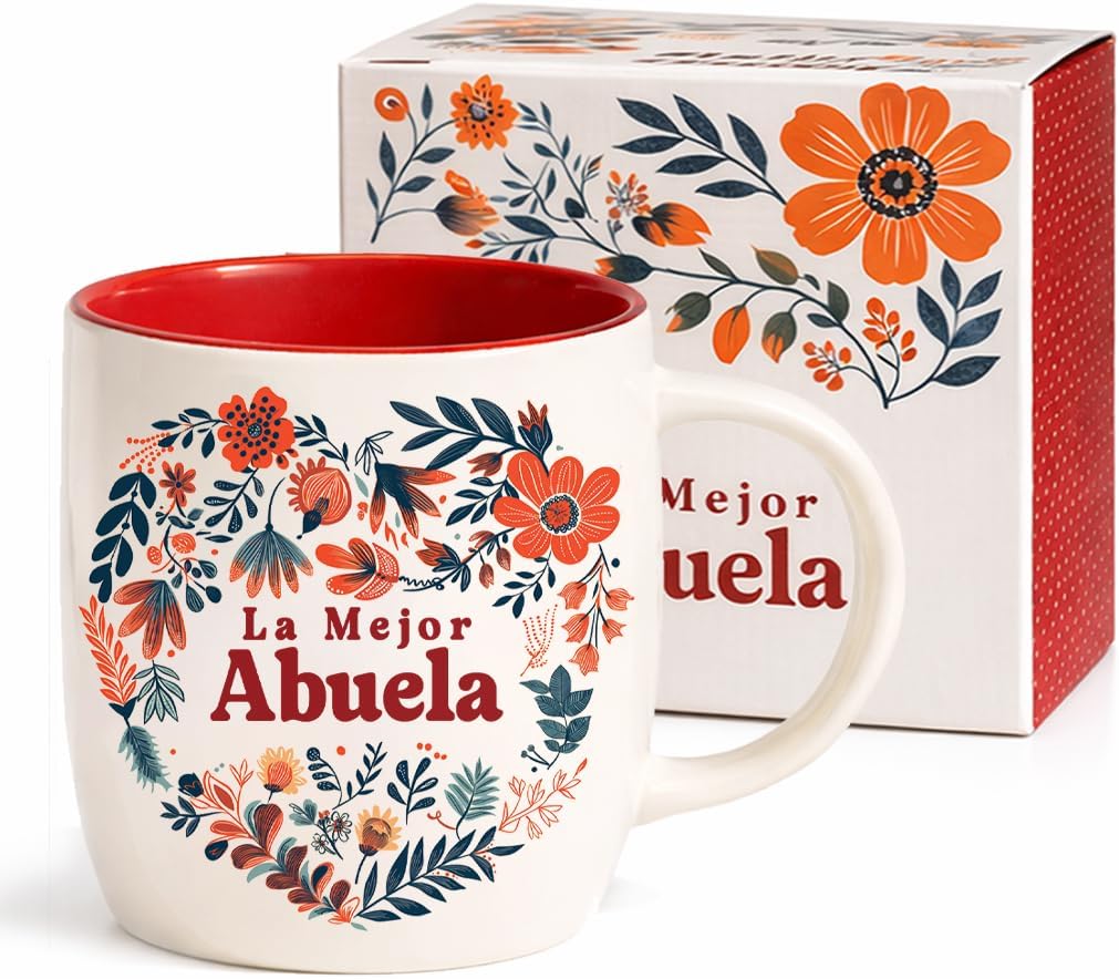 Triple Gifffted Abuela Coffee Mug in Spanish, Taza Abuela, 13 Oz Ceramic
