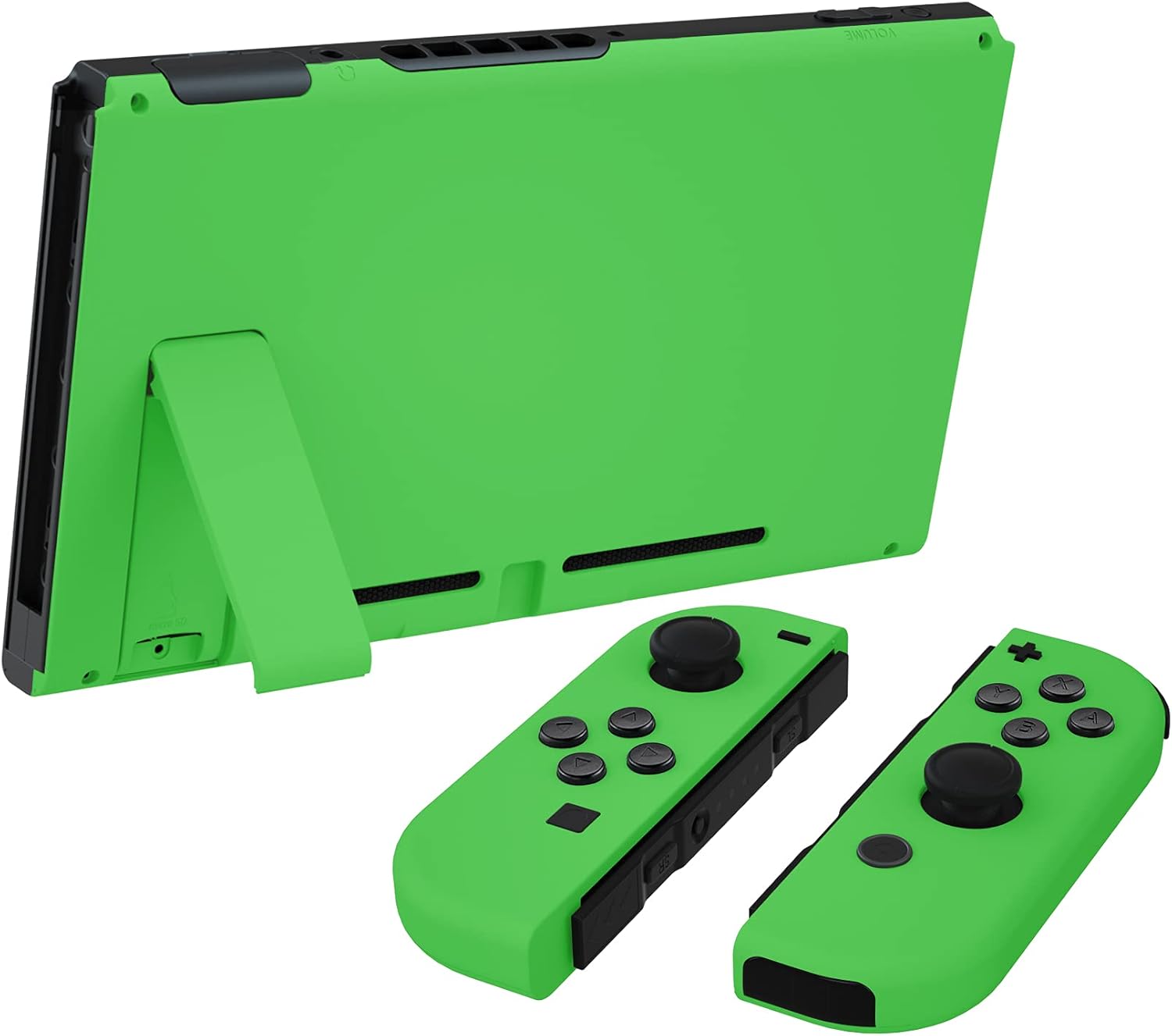 eXtremeRate Green Front Back Plate for Nintendo Switch Console, NS Joycon Handheld Controller Housing with Colorful Buttons, Full Set Replacement Shell for Nintendo Switch - Switch NOT Included