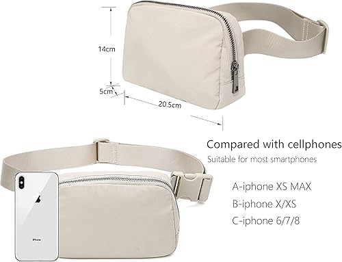 Miniatura 4 de Riñonera cruzada para mujeres y hombres con correa ajustable, bolsa de cintura pequeña para viajes, entrenamiento, correr, senderismo