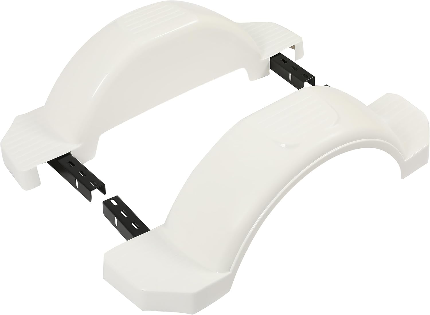 ECOTRIC Set of 2 Single Axle Trailer Fenders 13" Wheels Tire Skirt Boat 33.27" long x 7.28" wide x 7.09" tall 300 lbs (White)