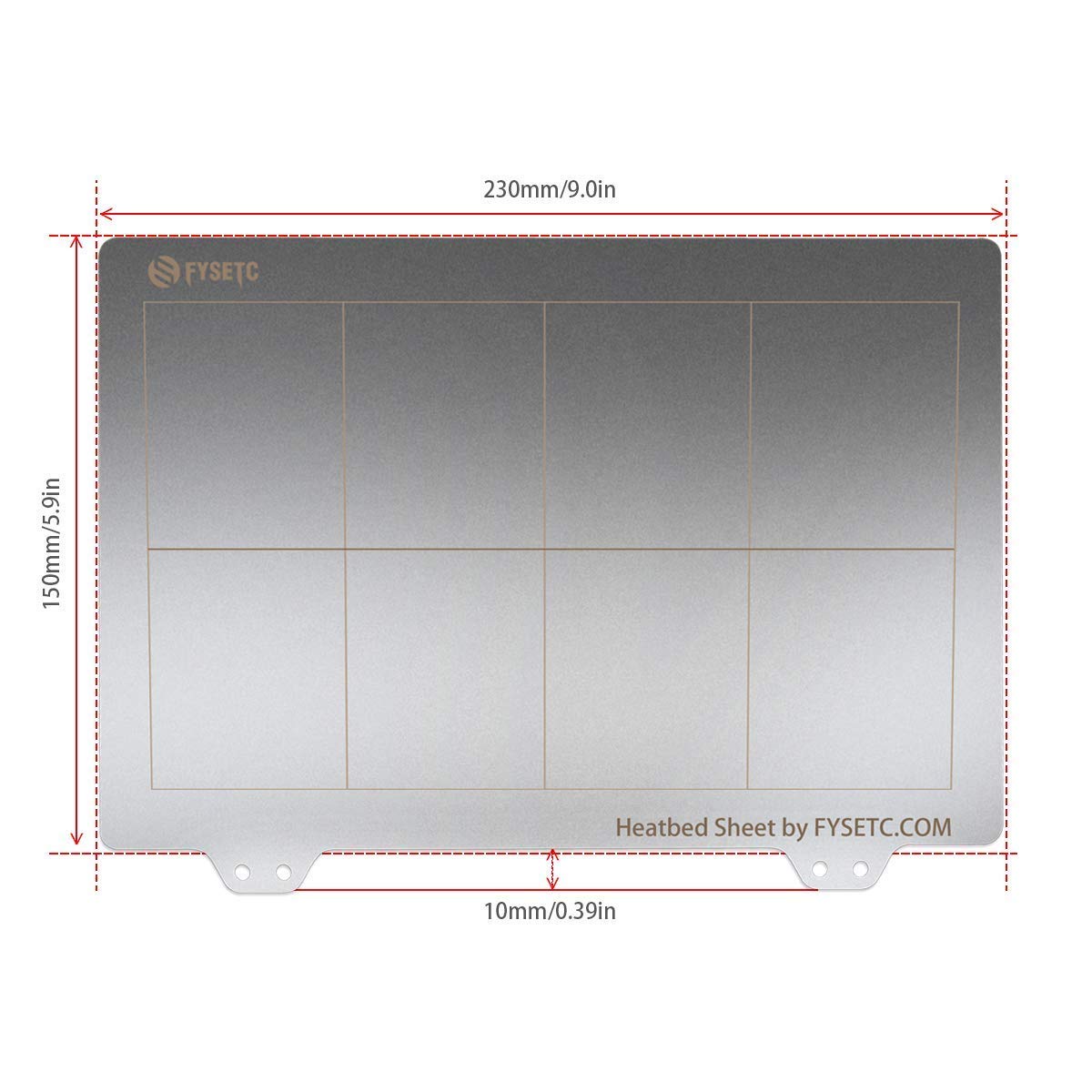 Produktbild von Toaiot 3D-Druckplatte Aus Federstahl 230x150mm Mit PEI + Magnetfolie – Für Makerbot Replicator, QIDI X-Pro, Creator Pro