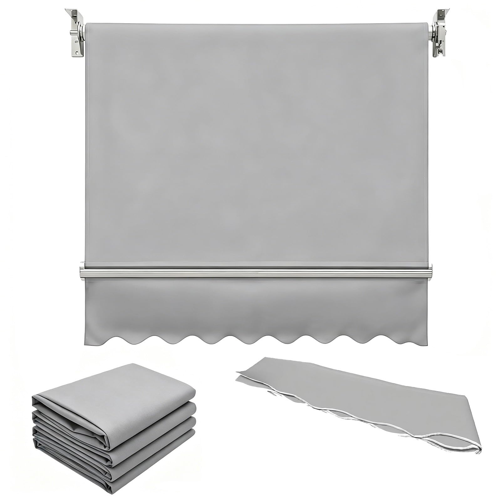 380 g/m² Tela Recambio para Toldos Exterior Terraza Retractil, Lona Repuesto Toldo Articulado con Cenefa, 300x250cm, 350x250cm, 400x300cm, Cubierta Techo Impermeable para Balcón, Patio, Jardín