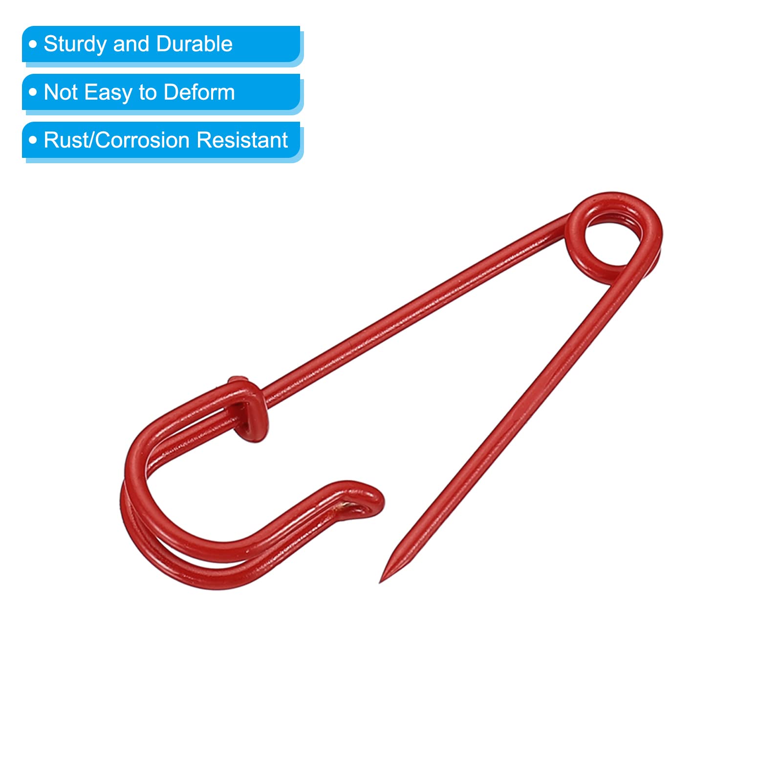 Alfileres de Seguridad Grandes, Imperdibles de Metal Grande de 1,57 Pulgadas(Red)