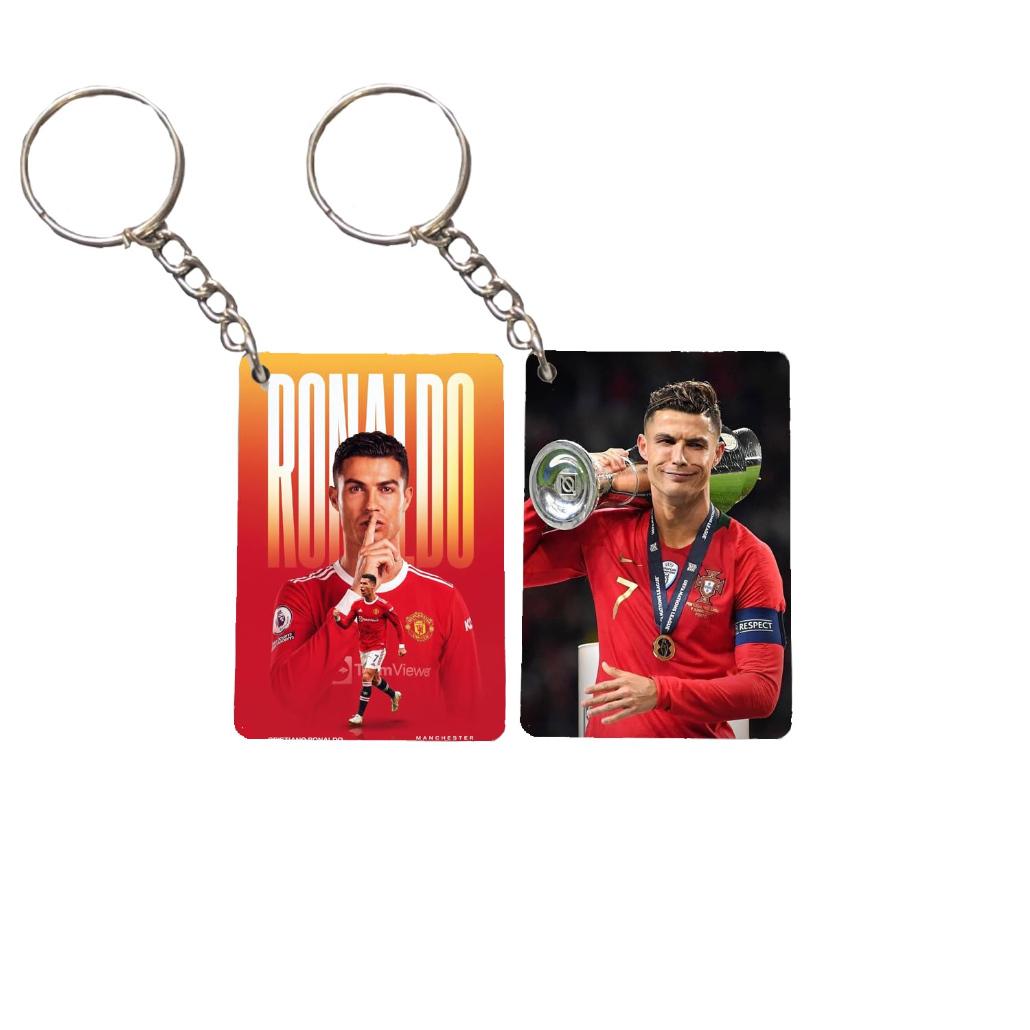 Tropht Celebration Ronaldo Keychain, Rectangular, 4.5 x 6.5 cm, Football Fan Merchandise, Pack of 2-image-46