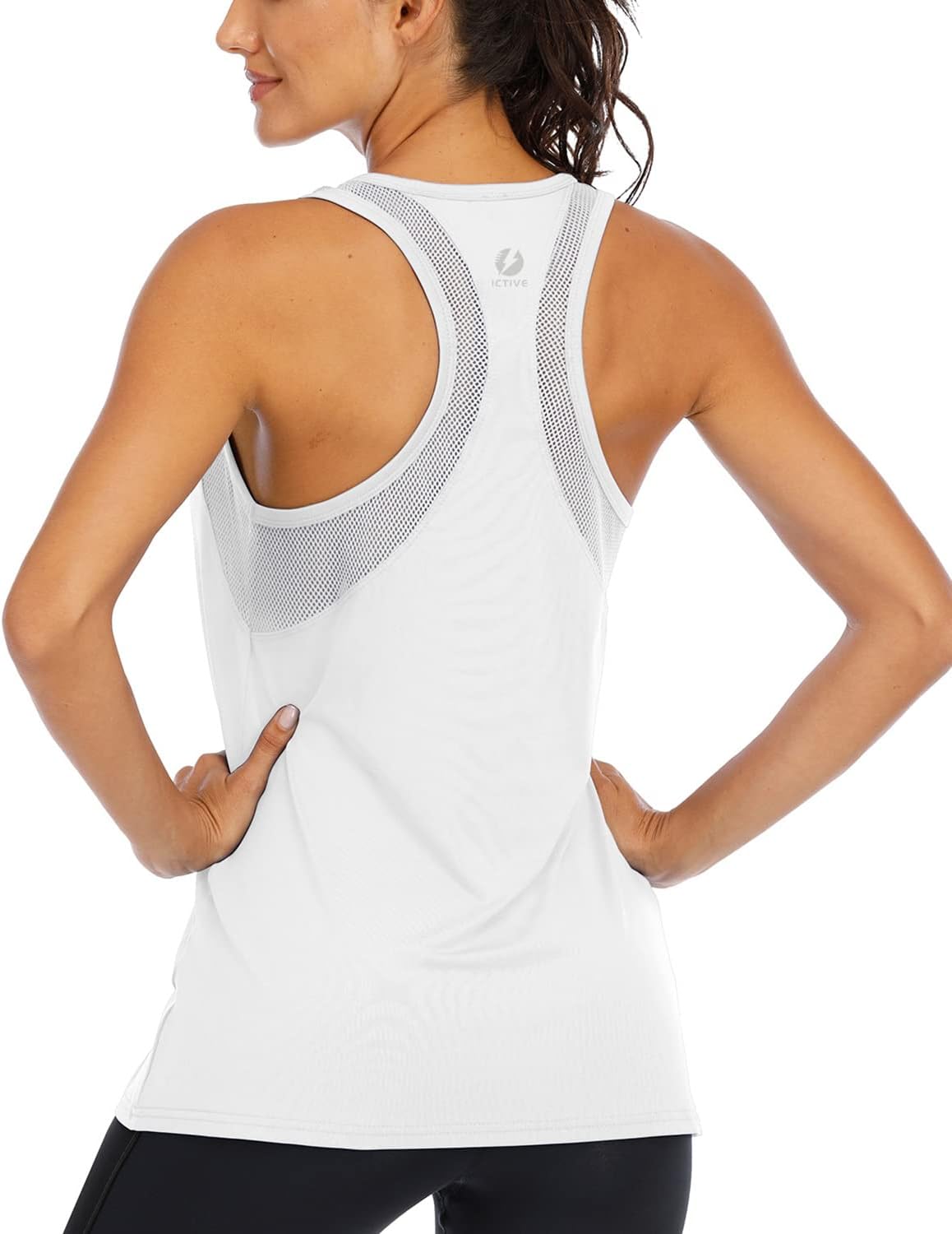 FihapyliICTIVE Workout Tank Tops for Women Loose Fit Yoga Mesh Racerback Open Back Muscle Shirts