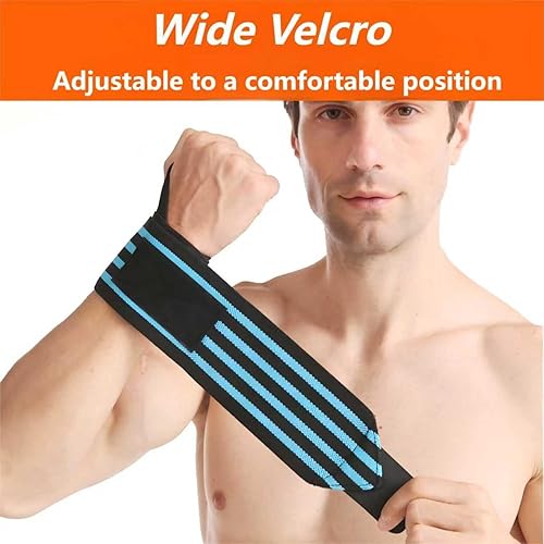 Miniatura 6 de Muñequeras para levantamiento de pesas, correas de muñeca de 18 pulgadas para levantamiento de pesas, muñequeras con bucle para el pulgar,
