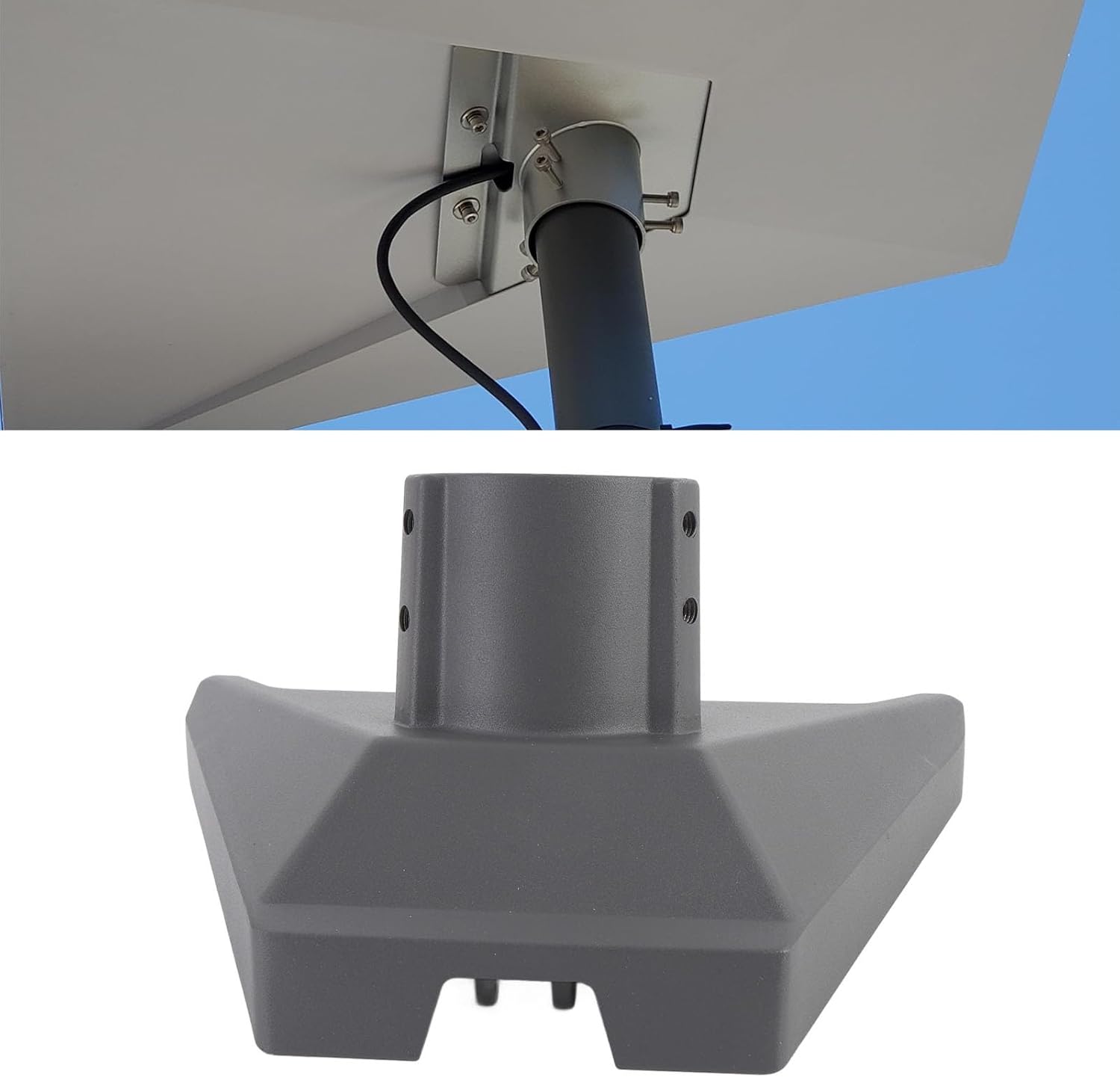 Qqmora Pipe Adapter Mounting Kit Aluminum Alloy 360 Degree Rotatable RV Roof Pole Mount Set for Trailers Camping Vehicles Yachts,Camping Vehicle Roof Mount,Yacht Antenna Pole Kit