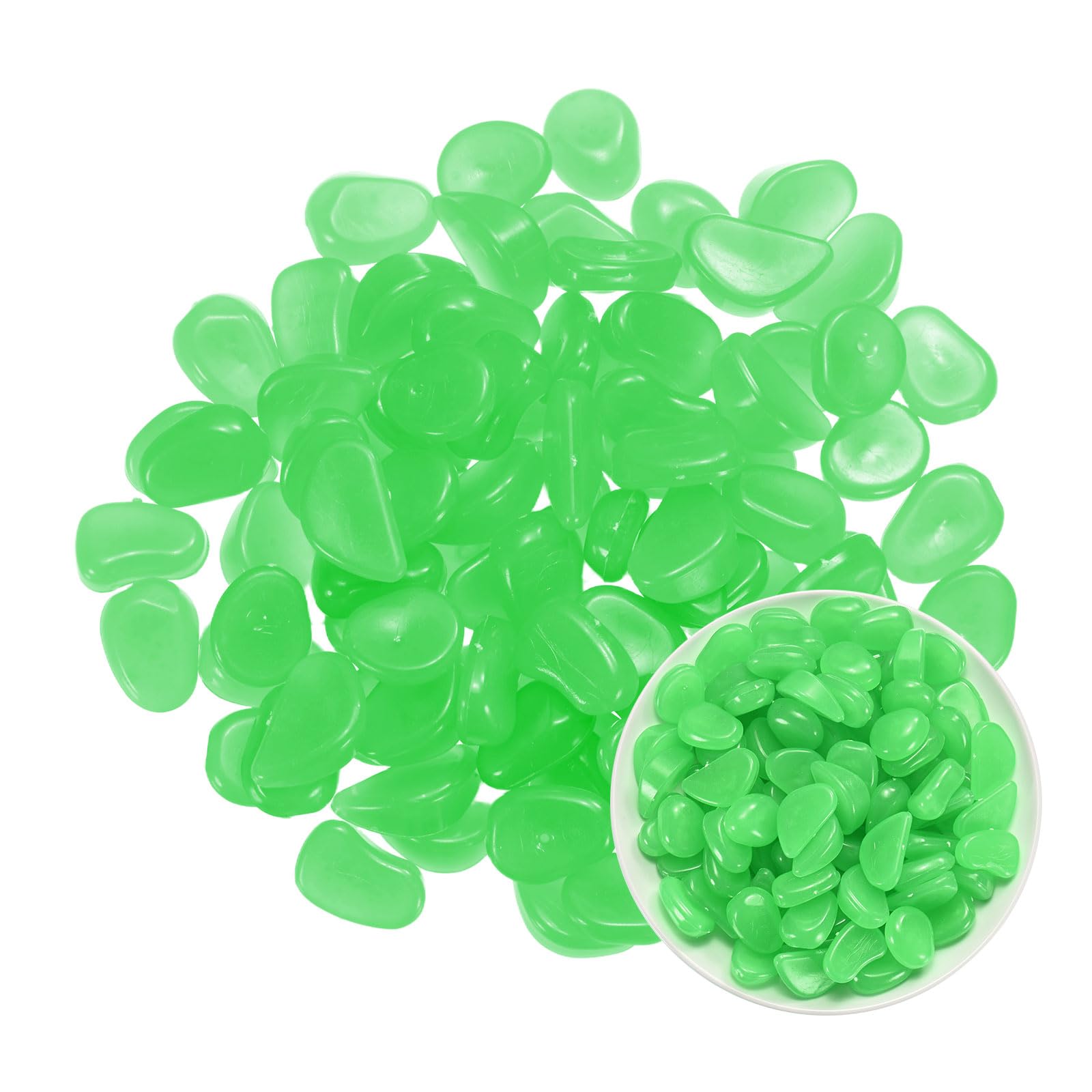 M METERXITY 50-Pack Glow in the Dark Rocks 1.06" Resin, Cyan