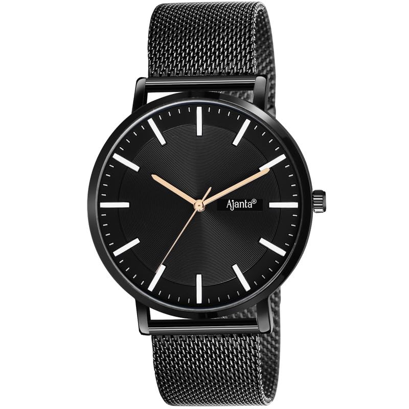 Ajanta Quartz Watch for Mens Analog Watch with Stainless Steel Mesh Belt|Luxury Classic Elegant (B0CXTGNVC1) Amazon Price History, Amazon Price Tracker
