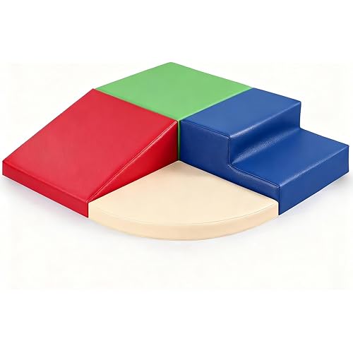 Sumbababy Soft Climbing Blocks for Toddlers: Waterproof PU Leather Play Set - 4 PCS Indoor Climber Toys for Kids - Outdoor Playground Equipment - Ideal Gift for Daycare & Preschool