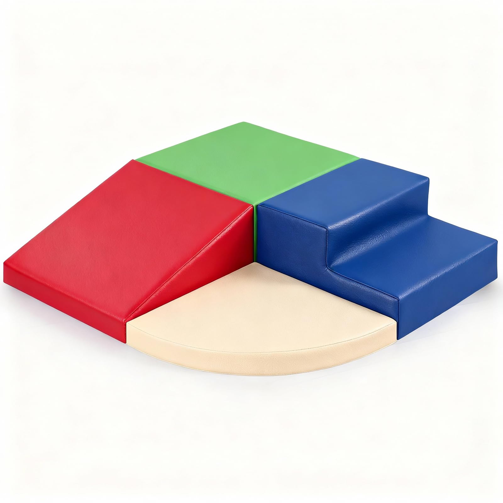 Sumbababy Soft Climbing Blocks for Toddlers: Waterproof PU Leather Play Set - 4 PCS Indoor Climber Toys for Kids - Outdoor Playground Equipment - Ideal Gift for Daycare &amp; Preschool