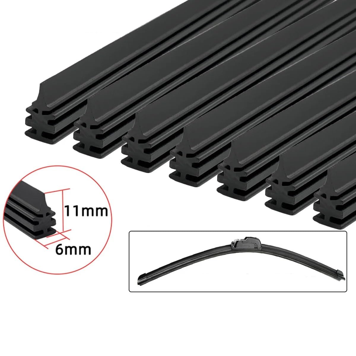 Escobilla limpiaparabrisas Para Limpiaparabrisas Coche 6 Mm, Natural | 10 Tiras De Goma Para Limpiaparabrisas Coche 6 Mm, Natural, 14, 16, 17, 18, 19, 20, 21, 22, 24, 26, 28 30 Pulgadas