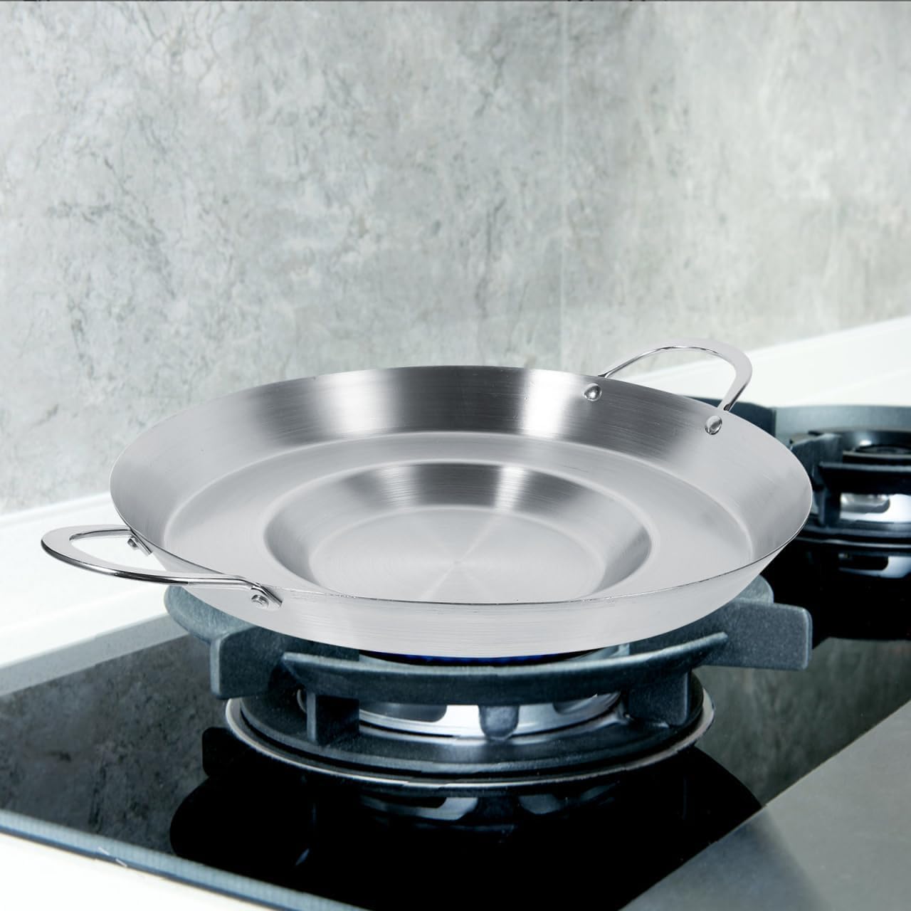 Stainless Steel Comal Frying Bowl Cookware: 15 Inch Round Comal Pan