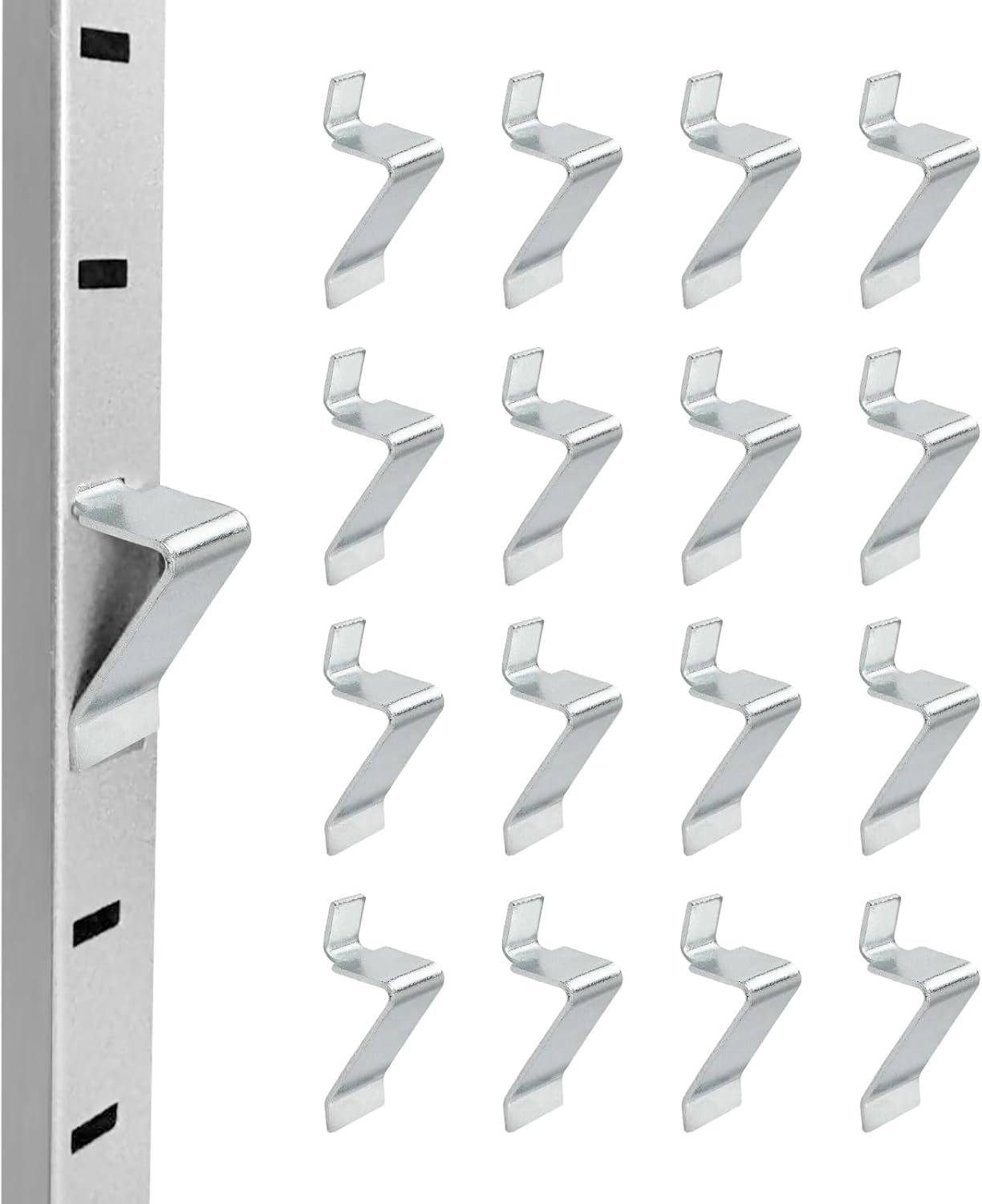 16 Pcs Metal Shelf Support Clips Compatible with Sandusky Metal Cabinet - Removable Shelf Clips Fits for Most Kinds of Metal Cabinets