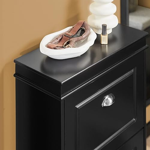 Miniatura 7 de SoBuy Armario pequeño para zapatos, zapatero delgado con 2 cajones abatibles, unidad organizadora de almacenamiento de zapatos delgada para entrada