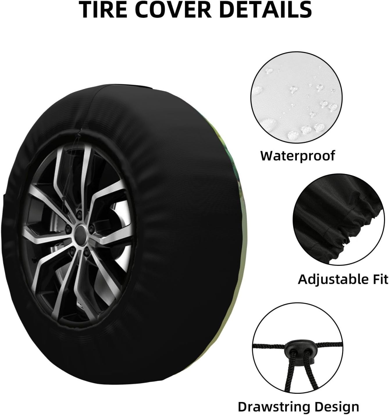 Funny Cactus Spare Tire Cover for RV Trailer, Waterproof Dustproof Wheel Protector Weatherproof Wheel Covers Camper Tire Cover Travel Car Accessories Universal Fit 15 inch image 4