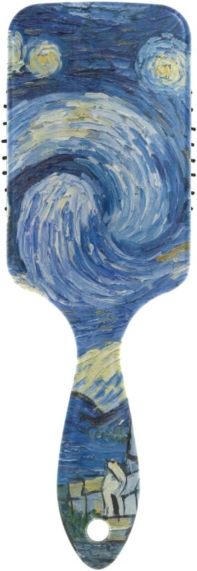 Women/Girls Hairbrush,Vincent Van Gogh Art Oil Painting Starry Night? Hair Brushes with Nylon Ball-tipped & Air Cushion Plastic Comb for Anti Static & Frizz