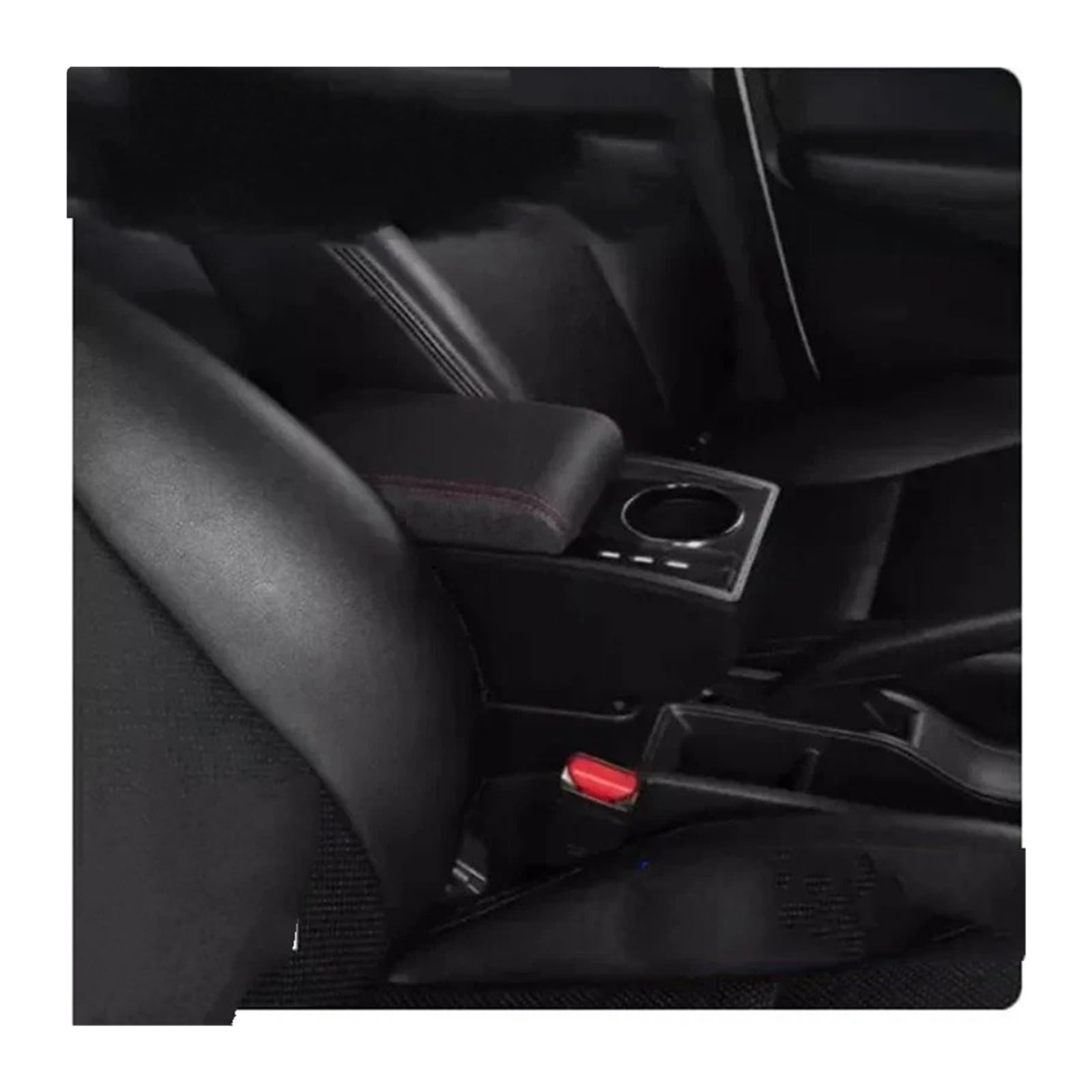 AWGNTQQ Car Armrests For MG For ZS Armrest Box Double-layer Central Storage With USB Charging Interior Retrofit Dedicated Car Accessories(M1 red line 3USB)