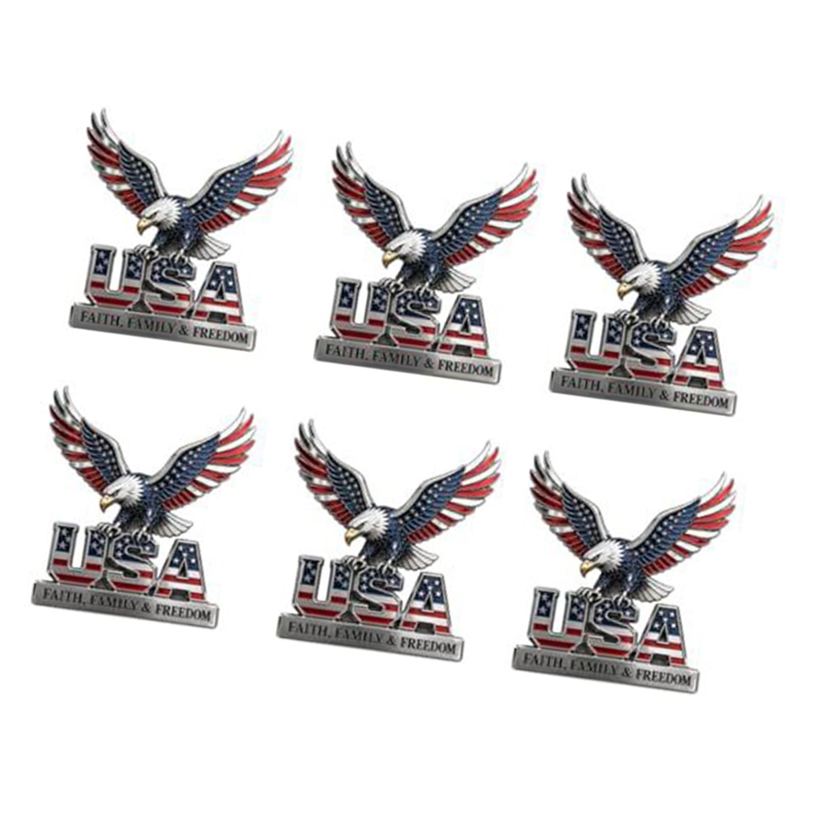 yanzunlrn Patriotic Display Badge with Metal Build, 3.54 in Decorative Accent for Vehicle Decor, Gear, and Apparel Commemorative Metal Badge Flag Inspired Accent Patriotic Vehicle Decor Raised Detail