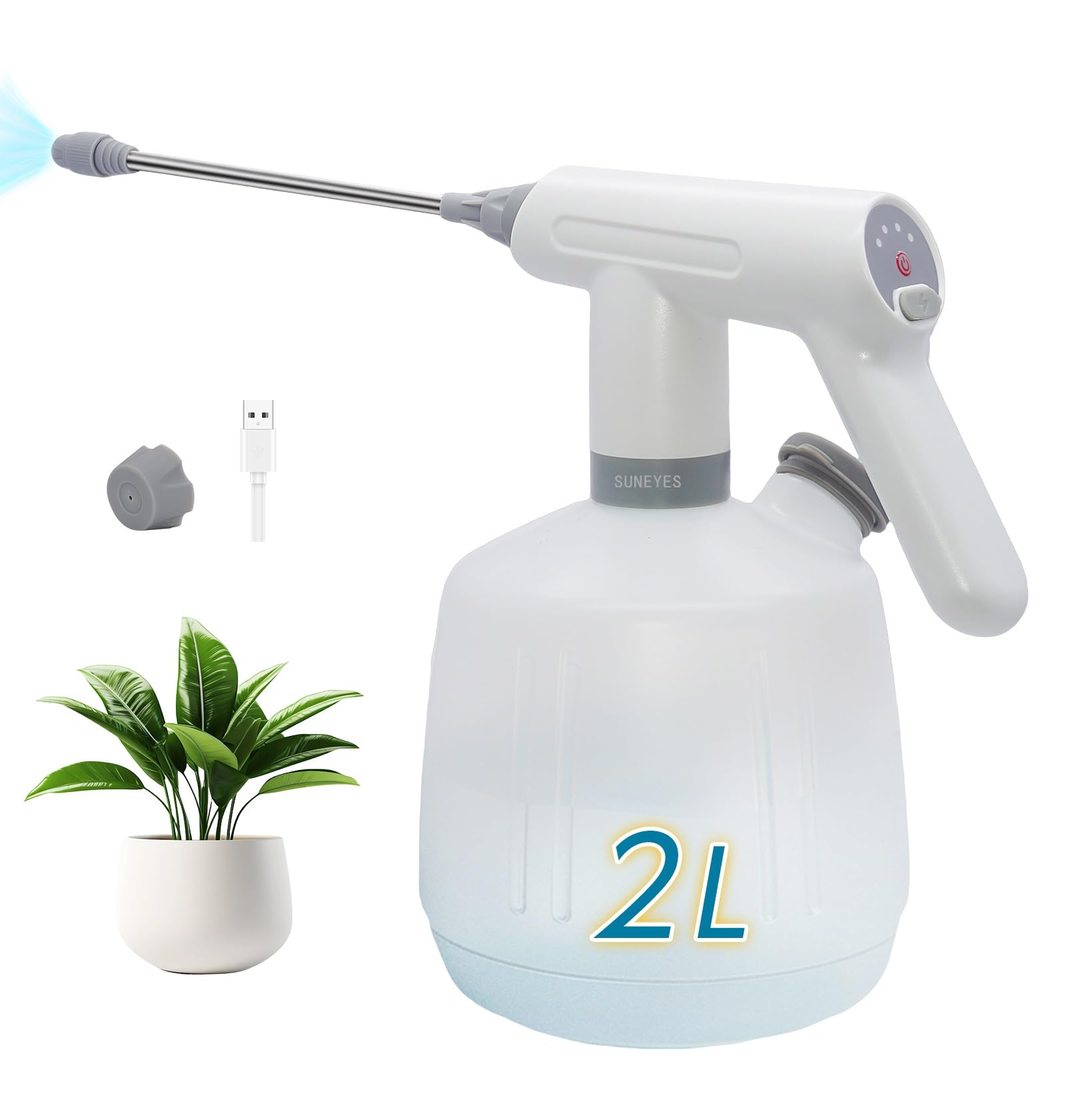 Amazon | SUNEYES 電動じょうろ 噴霧器 電動スプレー 電動霧吹き 2L 大