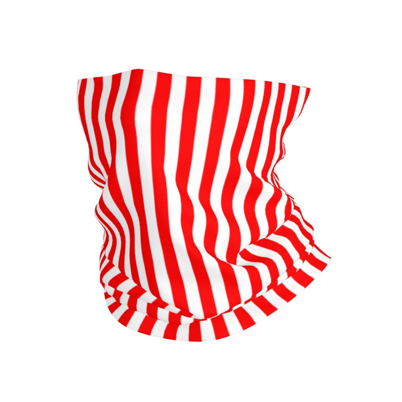 Red White Vertical Stripe Neck Gaiter Face Mask Reusable, Cloth Face Masks Bandana Balaclava Cover Scarf Shield