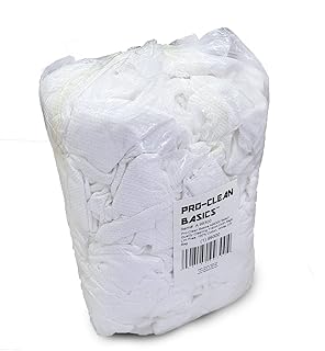Pro-Clean Basics A99300 Select Quality Cleaning Mixed Knit Cloth Rags, 100% Cotton, White, 3 lb Bag