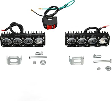 Chrees Motorcycle Auxiliary Lights LED Motorcycle Driving Lights Work Light Pods 24 LED 20000LM IP68 DC 9-80V with 6000K 3000K Spotlight for Camping Travel