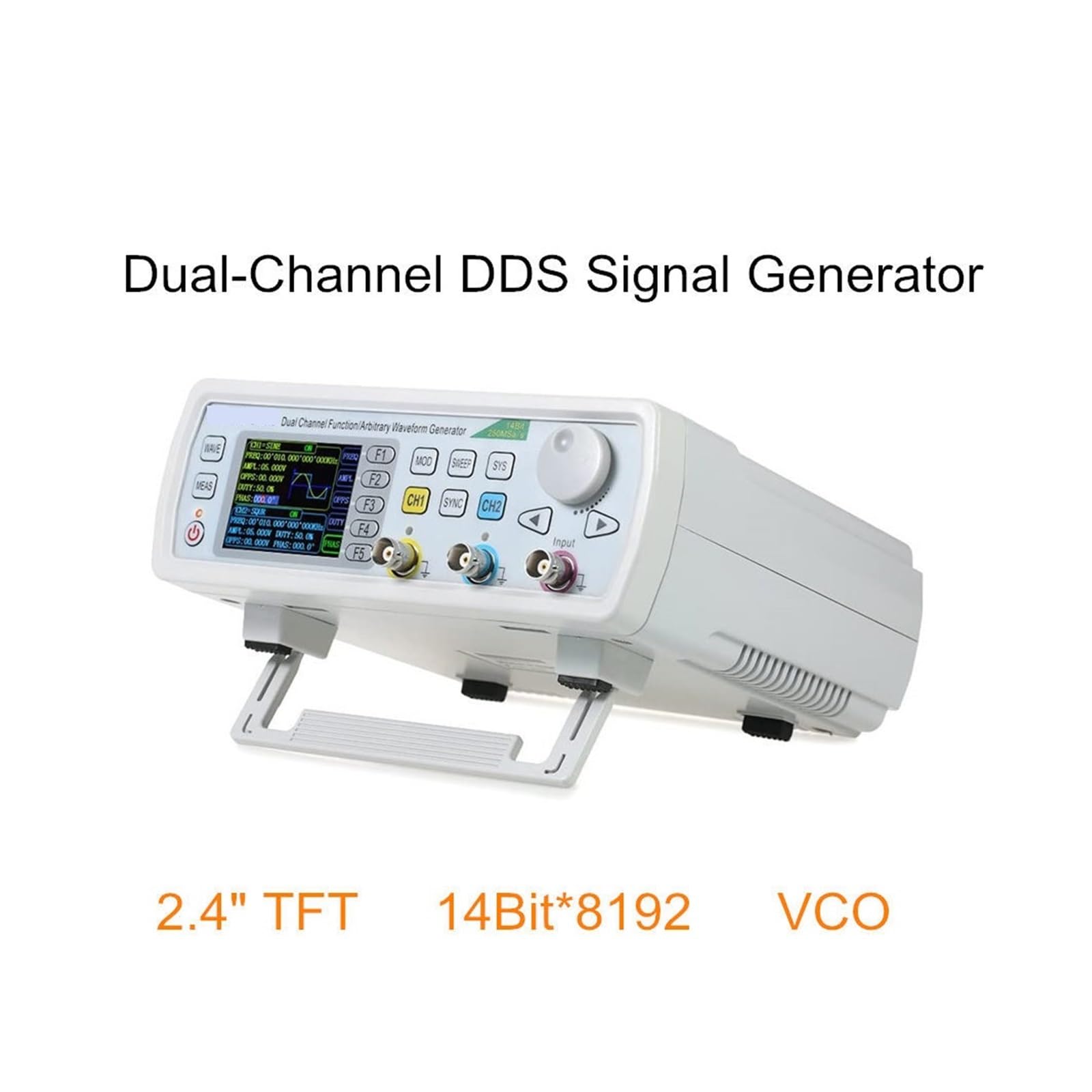 Medidor de frecuencia de contador de generador de señal de forma de onda arbitraria de función de doble canal 60MHz