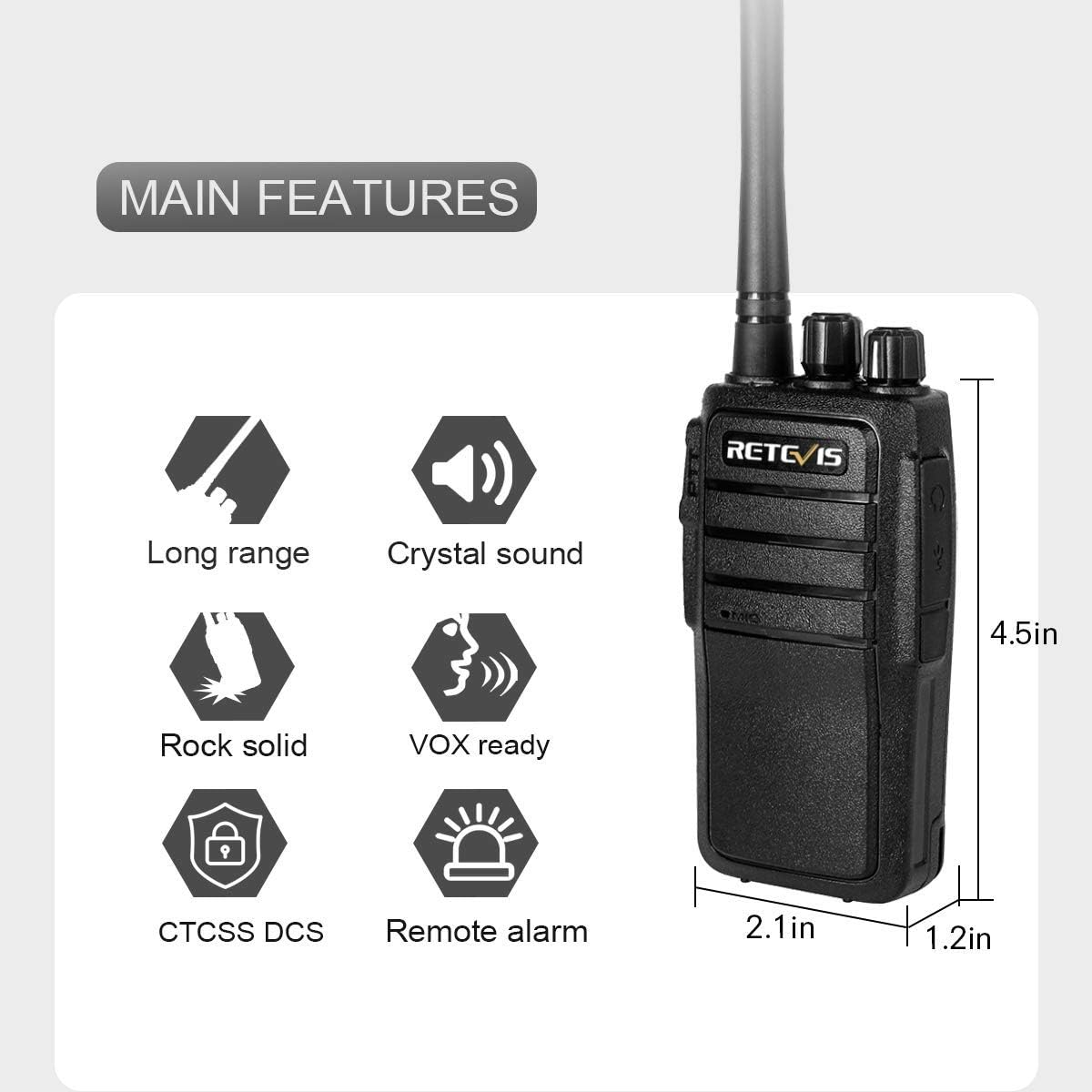 70% оƒƒ Dіѕсоunt Retevis RT21 Long Range Walkie Talkies with Earpiece and Mic, Rugged Adults 2 Way Radio,Portable FRS Two-Way Radios(2 Pack) (USB Charging)