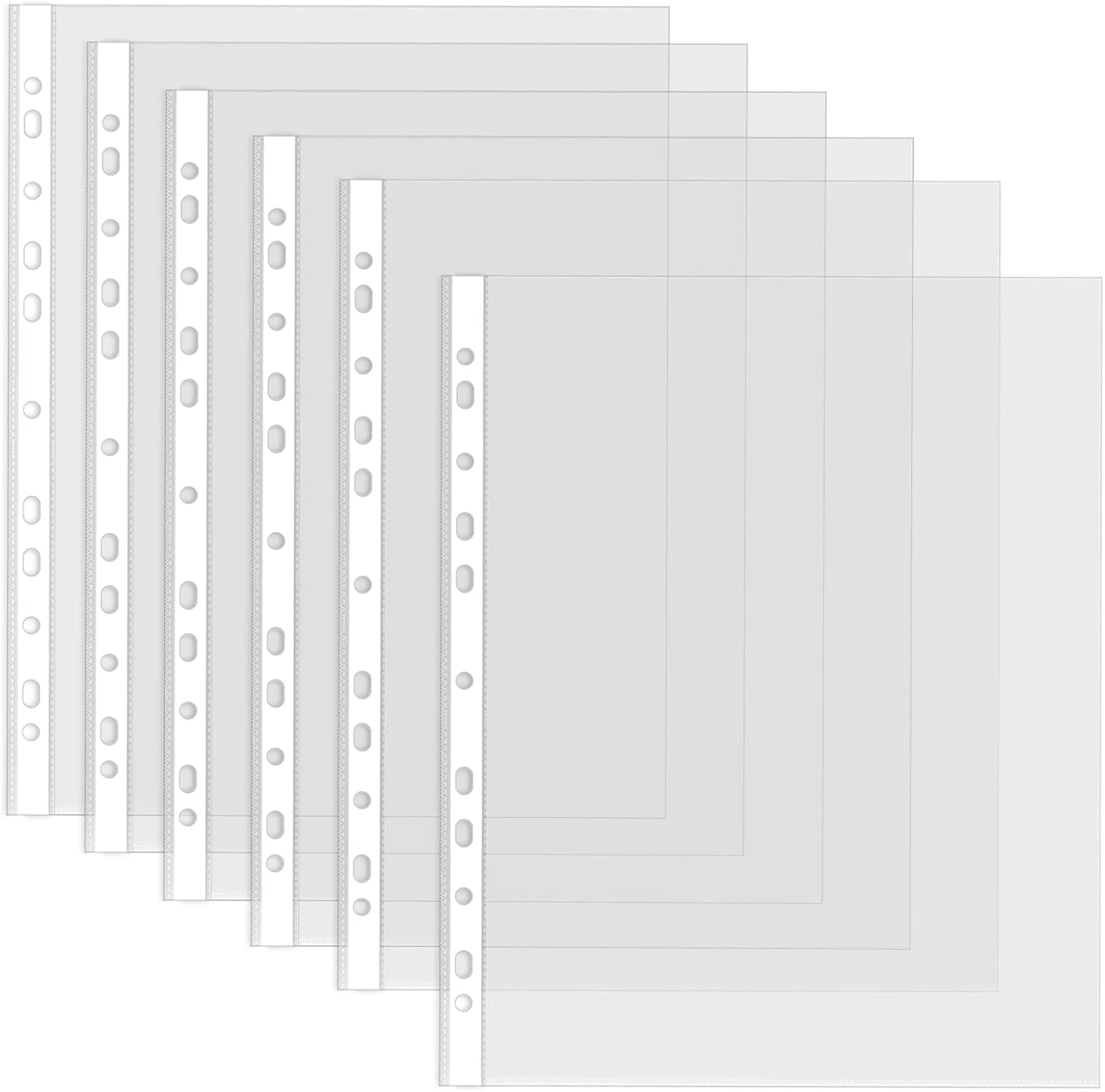 DUDSOEHO Punched Pockets A4, 50 Micron TopOpening Plastic Wallets, 100