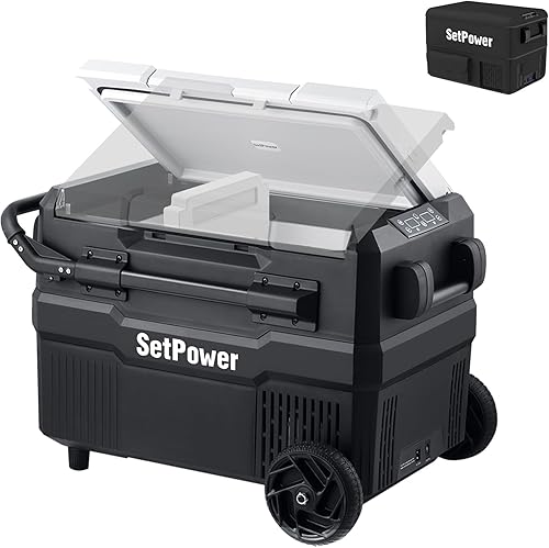 Setpower RV45D PRO - Refrigerador de coche de 12 voltios con tapa, congelador portátil, nevera de coche de doble zona con separador desmontable disponible en Yaxa Venezuela