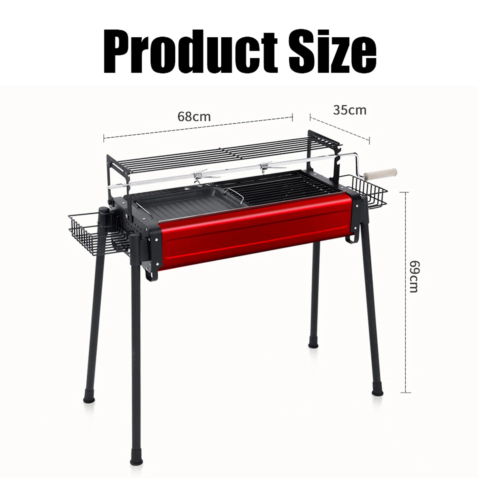 FAXIOAWA Griglia a Carbone, Mini Grill Griglia da Campeggio Pieghevole con Pala a Forchetta, Set di Attrezzi per Barbecue Portatile, Griglia per Barbecue dal Design Compatto