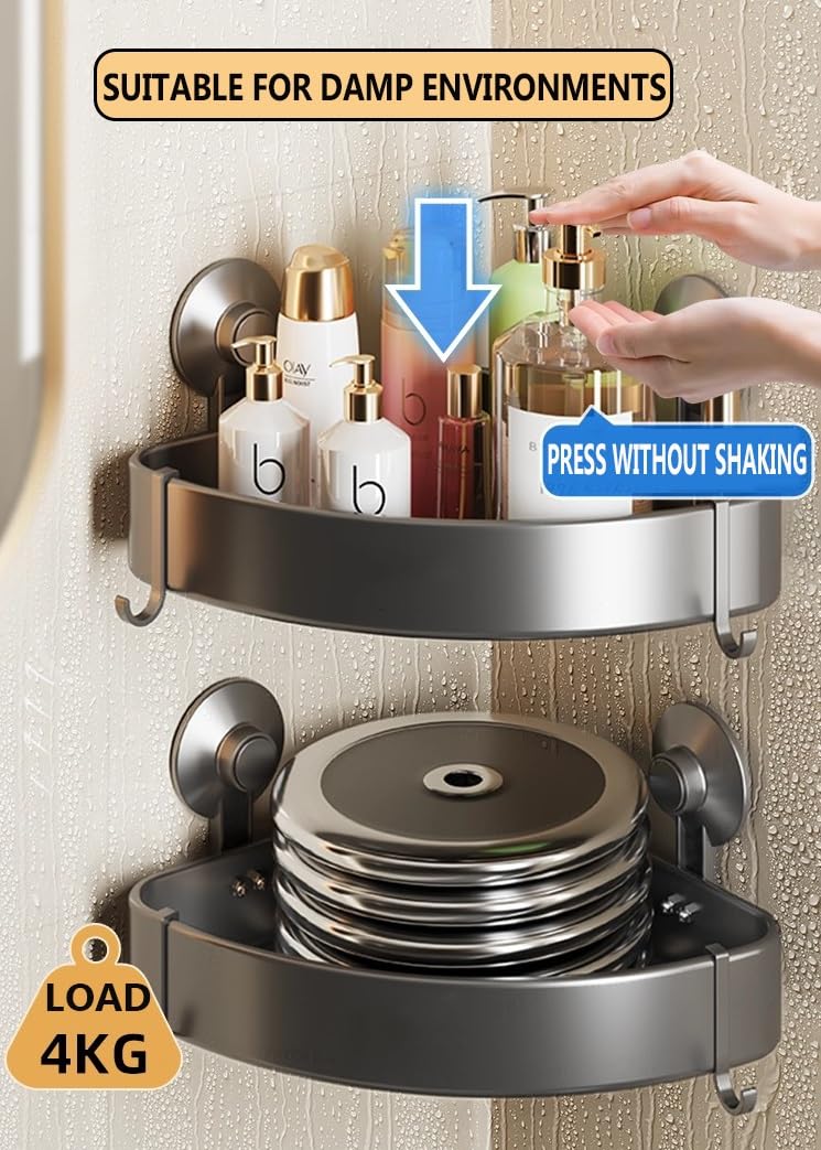 Estante Ducha Esquina Rinconera, Estante ducha sin taladrar, Organizador Baño Acero Inoxidable, para ducha, cocina, baño(28.6 * 4.6)