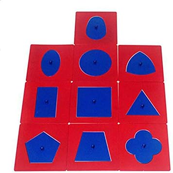 Montessori Professional Quality Metal Insets Set/10 Children Early Childhood Education Preschool Geometrical Shapes Learning Toys Blue