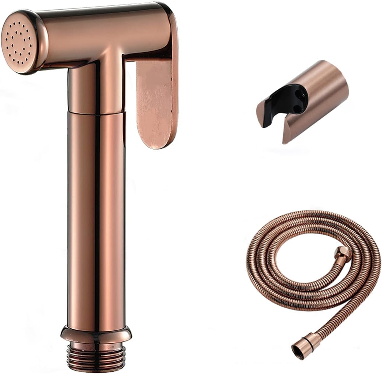 Toilet Bidet Kit with Hand Shower - Brass Handheld Bidet Sprayer - Wall Mounted Toilet Shower Head with Hose and Holder, Toilet Hand Shower Kit, for Personal Hygiene,Brushed Gold,Rose Gold