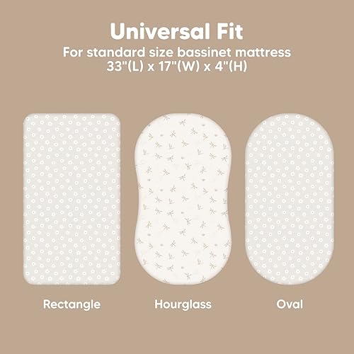 Miniatura 3 de Paquete de 2 sábanas bajeras de moisés para niñas, niños, viscosa derivada de bambú, compatibles con Halo Bassinest Swivel Sleeper, Graco, Baby