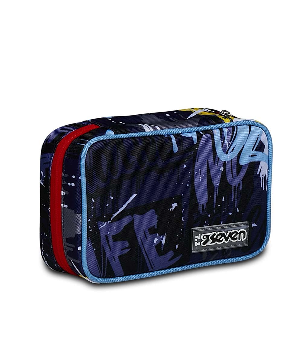 Seven Federmäppchen, Mäppchen, Mehrfarbig, Federtasche für Schreibwaren, gefülltes Etui mit Stiften, Kugelschreiber & mehr, aufklappbar, Mädchen & Jungen, Schule&Grundschule, XXL