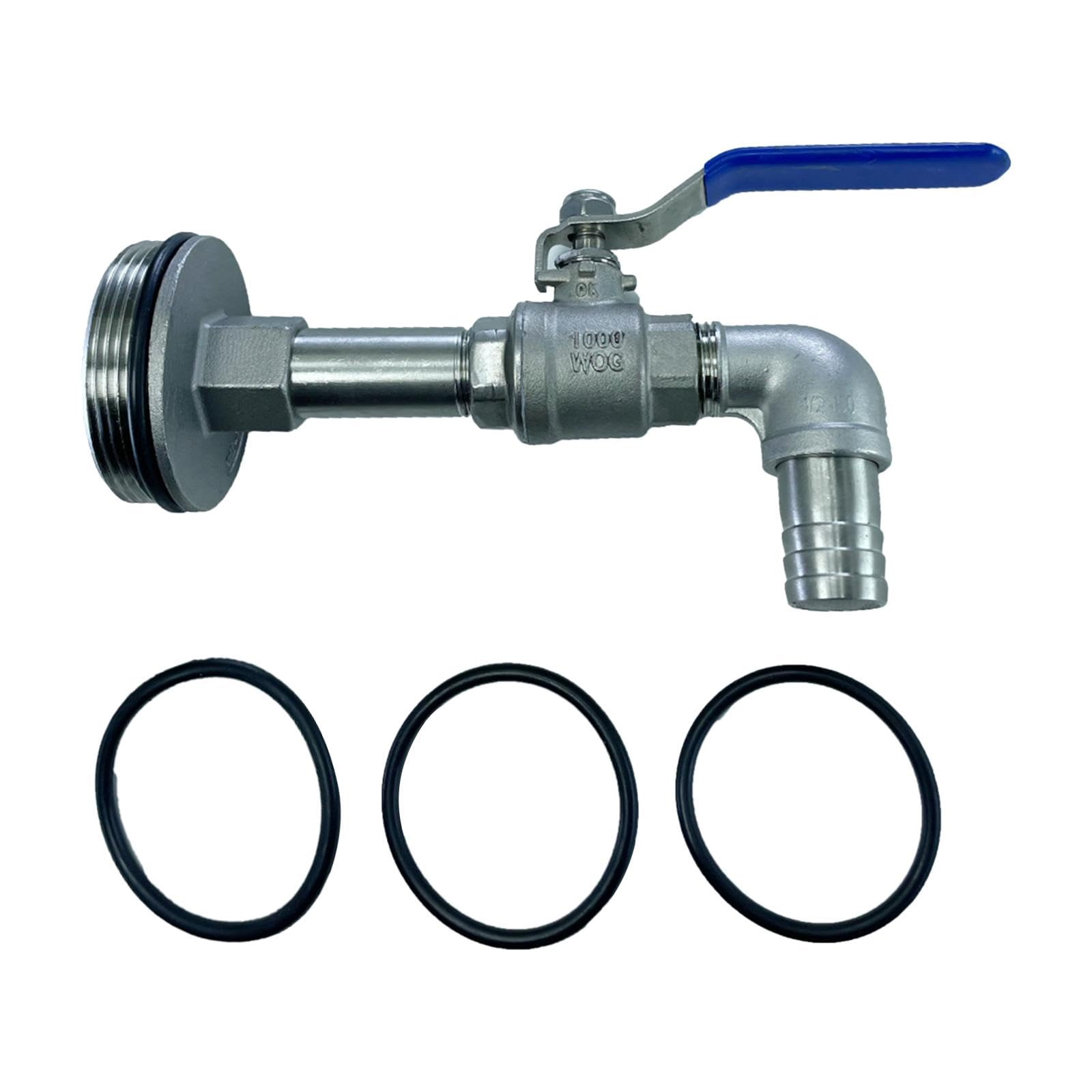 Raccordi Idraulici con Valvola a Sfera Dn50 Antiruggine Durevole Facile Installazione Connettore per Tubo Flessibile per Barilotto di Ferro 200/210 /, 90 gradi 20 mm