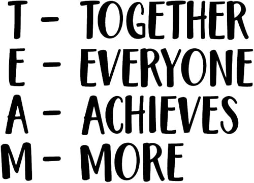 Miniatura 4 de Together Everyone Achieves More – Equipo – Citas inspiradoras para pared – 30 x 22 pulgadas – Calcomanía artística de pared – Adhesivo decorativo de