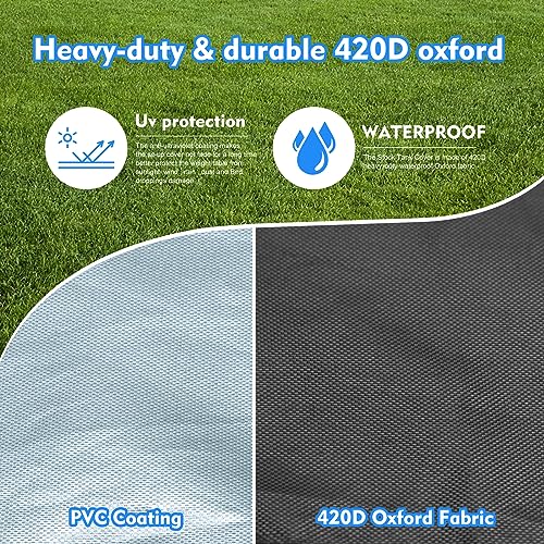 Image of Waterproof Stock Tank Cover, 420D Oxford Stock Tank Cover for 150 Gallon Stock Tank, Tear-Resistant Stock Tank Cover Keep Your Water Tank, Tub, Pool Clean for Outdoor