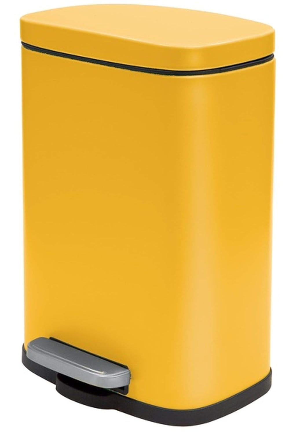 Spirella Akira Cosmetic Bin, 5 Litres, Stainless Steel with Soft Close Mechanism and Inner Bucket, Yellow - Image 3