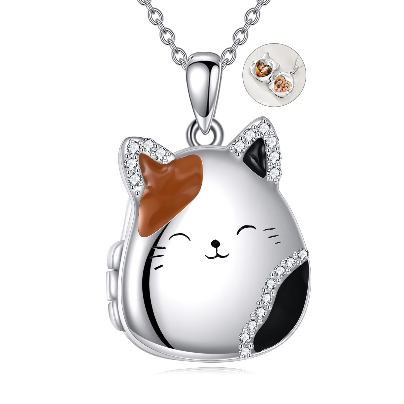 POPLYKE Foto Medaillon Anhänger Halskette Charme Sterling Silber Erinnerung Foto Halter Schmuck Geschenk