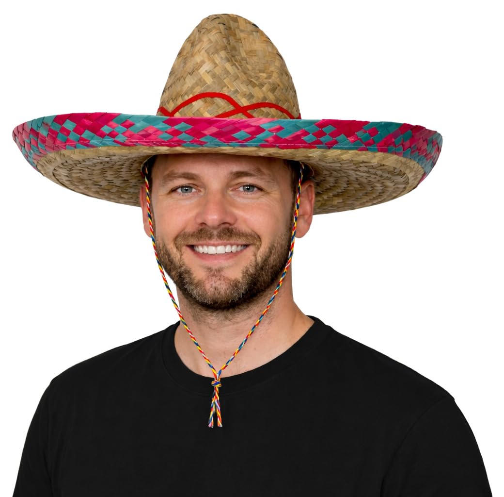 Brandsseller Sombrero Meksyk kapelusz słomkowy kapelusz imprezowy kapelusz przeciwsłoneczny kapelusz plażowy