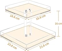 Vista 4 de NIUBEE Organizador de almacenamiento de cosméticos de baño acrílico de 2 niveles para tocador y encimera, bandeja de perfume de pie para decoración